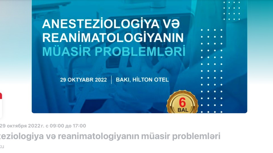 Anesteziologiya və reanimatologiyanın müasir problemləri